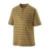 Satisfait ou Remboursé PATAGONIA M’S CAP COOL TRAIL BIKE HENLEY FURROW STRIPE MORAY KHAKI 22 13