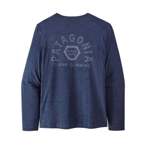 PATAGONIA M’S L/S CAP COOL DAILY GRAPHIC SHIRT CLEAN CLIMB HEX NEW NAVY X-DYE 23 marque moins cher 9