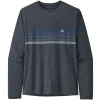 design à la mode PATAGONIA M’S L/S CAP COOL DAILY GRAPHIC SHIRT LINE LOGO RIDGE STRIPE: SMOLDER BLUE X-DYE 22 11