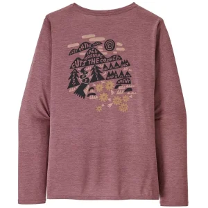 PATAGONIA W’S L/S CAP COOL DAILY GRAPHIC SHIRT – LANDS ACROSS THE TRAIL: EVENING MAUVE X-DYE 23 pas cher marque 10