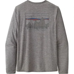 PATAGONIA M’S L/S CAP COOL DAILY GRAPHIC SHIRT ’73 SKYLINE: FEATHER GREY 22 Pas Cher Magasin Soldes 6